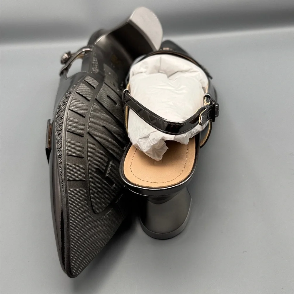 Coach Metallic Anthracite Slingback Heels - Picture 4 of 4